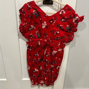 Floral Red Romper